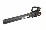 WORX WG547E.9 Akku-Laubbläser Turbine 20V - höhe Leistung mit Turbinen-Technologie - 2 Geschwindigkeitsstufen bis zu 120km/h – Luftmenge 600m³/h - ergonomische Einhandbedinung - ohne Akku & Ladegerät