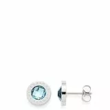JEWELS BY LEONARDO Damen Ohrstecker hellblau Matrix Edelstahl/silberfarben Glas Schliff Facette 015785