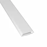 D-Line TV Kabelkanal, Fernsehkabel-Organiser, lackier, und überstreichbar, selbstklebend, einteiliges Design mit Scharnieren, 1x 60mm (B) x 15mm (H) x 1-Meter Länge - Weiß