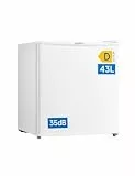 Comfee RCD50WH3EU(E) 43L Mini-Kühlschrank, EEK D, 64 kWh/Jahr, Kühlbox mit Eisfach, 35 dB, freistehender kleiner Kühlschrank für Zimmer und Büros, Temperaturregelung, verstellbare Füße, Glanzweiß