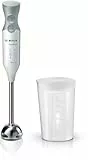 Bosch Stabmixer ErgoMixx, Edelstahl-Mixfuß, Mix- und Messbecher, 2 Geschwindigkeitsstufen, leichtes Gehäuse, 4-Klingen-Messer, einfache Reinigung, 600 W, weiß/grau, MSM66110