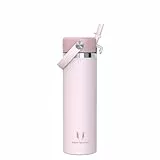 Sparrow Trinkflasche Edelstahl 750ml - Weiter Öffnung SwivelSip Thermosflasche mit Strohhalm - BPA-frei, Auslaufsicher Trinkflaschen - Ergonomisch Thermoskanne für Sport, Reisen, Outdoor