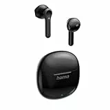 Hama Bluetooth Kopfhörer (Earbuds, Headset Bluetooth, True Wireless Kopfhörer kabellos, Bequeme Ohrhörer mit Mikrofon, mit Ladebox für 3X mehr Laufzeit, Touch Control, Sprachsteuerung) schwarz