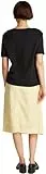 Tommy Hilfiger Damen T-Shirt Kurzarm Stripe Gold mit Knöpfen, Schwarz (Black), L