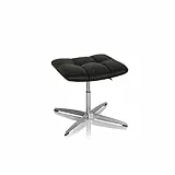 hjh OFFICE 671007 Retro Hocker SARANTO PU Schwarz Home-Office Sitzhocker Polsterhocker, höhenverstellbar