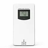Außensensor der Wetterstation, Außensensor Anzeige von Außentemperatur und Luftfeuchtigkeit, maximale Übertragungsreichweite 60 Meter, zur Überwachung der Außentemperatur an der Wand/Traufe/Garten