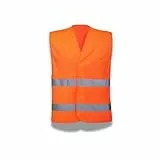 Parence.- Orange Weste Plus Size - Klassische Warnweste - Universal, Unisex, Orange mit reflektierenden Streifen