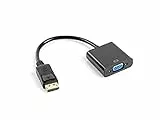 Lanberg AD-0002-BK Displayport 1.1A (19Pol) Stecker auf Vga (19Pol) Buchse Adapter mit Kabel, 20 cm schwarz