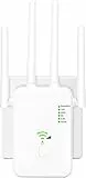 Aenxwa WLAN Repeater WLAN Verstärker 1200Mbit/s Dual-Band WiFi Booster mit Repeater/Router/Access Point Modus,4 Antennen,Einfache Einrichtung,WiFi Range Extender mit LAN/WAN Port