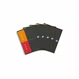 Oxford Notebook International A5, kariert, 160 Seiten, stabiler Kartondeckel, 5 Stück