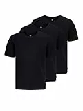 JACK&JONES JUNIOR Jungen Jjeorganic Basictee O-Neck 3pk Mp Jnr T-Shirt, Black/Pack:w. 3xblack, 176 EU