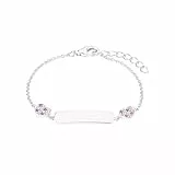 Prinzessin Lillifee Identarmband 925 Sterling Silber Mädchen Kinder Armschmuck, mit Zirkonia synth., 12+2 cm, Silber, Herz, Kommt in Schmuck Geschenk Box, 2027208