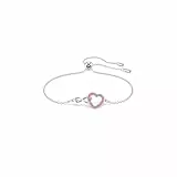 Swarovski Swa Infinity Armreif, Rosanes, Rhodiniertes Armband mit Herz, Unendlichkeitszeichen und Strahlenden Kristallen
