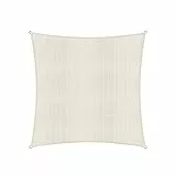 Lumaland Sonnensegel Quadrat | 5 x 5 Meter Wetterbeständiger Sonnenschutz inkl. Befestigungsseile | Terrasse, Garten & Balkon Schattenspender mit UV-Schutz [Creme]