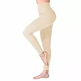 SINOPHANT Leggings Damen High Waist - Blickdicht Leggins mit Bauchkontrolle für Sport Yoga Gym(Light tan,L-XL)