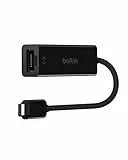 Belkin USB-C auf Gigabit Ethernet Adapter (15cm, USB-C Stecker, RJ45-Buchse, unterstützt 10/100/1000BASE-T) schwarz