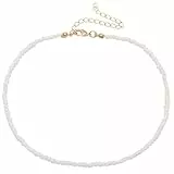 1stück Einlagige Damen Halskette Elegante Reisperlenkette Weiß Modischer Schmuck Für Strandpartys Hochzeiten Und Besondere Anlässe Kreatives Design Für Frauen Und Mädchen
