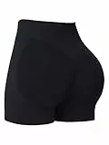 Sunzel Biker-Shorts mit hoher Taille für Damen, Bauchkontrolle, Scrunch Po, nahtlos, Workout-Shorts für Yoga, Laufen, Fitnessstudio, Schwarz, X-Groß