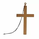 Boland 00535 - Halskette Kreuz, Größe 45 cm, Gold-Schwarz, Priester, Pfarrer, Bischof, Accessoire, Kostüm, Verkleidung, Karneval, Fasching, Mottoparty, Zubehör, Halloween