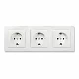 MC POWER - Dreifachsteckdose mit Rahmen im Set I FLAIR I Beginner 3S, 3-er Steckdose Dreiersteckdose weiß-matt