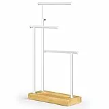 SRIWATANA Schmuckständer Holz Schmuckhalter Kettenhalter 3 Stäbe Drehbar (51cm) Schmuckbaum Schmuckaufbewahrung für Ketten Ohrringen Ringen Uhren und Armbändern (Naturlholz)