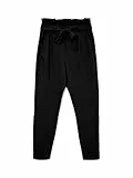VERO MODA Damen VMEVA HR Loose Paperbag Pant NOOS KI Hose, Schwarz (Black Black), W(Herstellergröße: L)