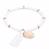 Holibanna Heishi Surfer Armband Regenbogen Ton Armbänder mit Quaste Disc Perlen Polymer Freundschaft Sommer Strand Armband