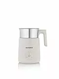 SEVERIN Design Induktions-Milchaufschäumer, elektrischer Milchschäumer mit Edelstahlbehälter, kaltes & warmes Aufschäumen + Schokoladen-Funktion, geeignet für vegane Milch, Aesthetic, beige, SM 3589