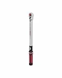 KS Tools 516.6542 1/2' ERGOTORQUEprecision Ratschen-Drehmomentschlüssel, 40-200Nm, Auslösegenauigkeit +/- 3%, für kontrollierten Rechtsanzug, 36-Zahn Ratschenmechanismus, rot