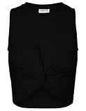 Noisy may Damen 3er Set Einfarbiges Crop Top Ärmelloses Oberteil mit Knoten-Detail Stretch NMTWIGGI