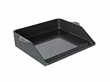 RÖSLE Plancha-Grillplatte, Hochwertige Grillplatte aus porzellanemailliertem Gusseisen für Fleisch, Gemüse und kleine Grillstücke, extra hoher Rand, 47 x 36,5 cm, schwarz