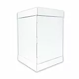 KAPAK Tortenkarton Weiß 40x40x50 cm - Extra hohe Tortenbox für mehrstöckige Hochzeitstorten - Stabile Tortentransportbox aus Wellpappe - Kuchen Transportbox