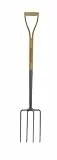 Kent & Stowe Carbon Steel Spatengabel, 110 cm, aus hochwertigem Karbonstahl, ideal zum Umgaben, Belüften und Auflockern großer Bodenflächen, ergonomischer Stiel