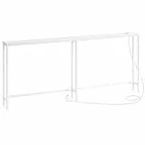HOOBRO Schmaler Konsolentisch mit Steckdosenleiste, Konsolentisch mit Ladestation, schmaler Sofatisch, Konsole hinter dem Sofa, für Eingangsbereich, Flur, rustikales Weiß EWT185CXG01