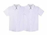 BIENZOE Jungen Schule Oxford Kurz Hemd 2Pcs Satz Weiß 14