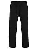 COOFANDY Herren Jeans Straight Schlupfhose Schlupfjeans Regular Fit Stretch Jeanshose Männer Denim Bequeme Hosen Gummibund mit Kordelzug Schwarz XL