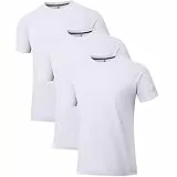 3 Pack Herren Workout Laufshirts UPF 50+ Sonnenschutz Rash Guard T-Shirts Quick Dry SPF UV Swim Short Sleeve Shirts Weiß/Weiß/Weiß 04 L