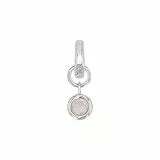 Amor Charm 925 Sterling Silber Damen Charms, mit synt. Nano, 1,5 cm, Silber, Oktober, Kommt in Schmuck Geschenk Box, 2038543