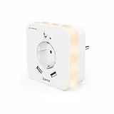 Hama LED Nachtlicht mit Bewegungsmelder und Steckdose (2x USB A, Steckdosenlicht, Lichtsensor, Abschaltautomatik, Orientierungslicht, für Babys, Kinder, Erwachsene, Schlummerlicht)
