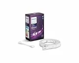 Philips Hue White & Color Ambiance Lightstrip Plus Erweiterung (1 m), dimmbarer LED Streifen für das Hue Lichtsystem mit 16 Mio. Farben, smarte Lichtsteuerung über Sprache oder App