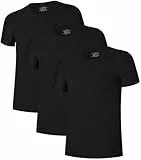 COLORFULLEAF 3/5er Pack Bambus Rundhals T-Shirt Herren Stretch Unterziehshirt Männer Einfarbig Business Arbeitstshirts(Schwarz,XL)