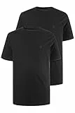 JP 1880 Herren große Größen Übergrößen Menswear L-8XL JP1880 T-Shirts, Basic, 2er-Pack, Rundhals, bis 8XL schwarz 3XL 702637130-3XL