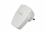 Kopp Schutzkontakt-Stecker mit Schalter, 1 Stück, arktis/weiß, 170402006