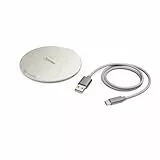 Hama Kabelloses Ladegerät 10 W QI-FC10 Metall (Induktionsladegerät, kompatibel mit iPhone 12/11/11 Pro/XS/XS Max/XR/X /8/8 Plus, Samsung Galaxy S10 /S9 /S9 + /S8 /S8 + /S6, Universal Qi Charging Pad)