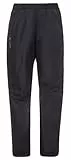 VAUDE Regenhose Damen Fluid Full-zip Pants II, schwarz - Größe 40, wasserdichte Outdoorhose - Wassersäule 10.000 mm, Fahrradhose atmungsaktiv & winddicht, 2-Lagen Überhose schnell überziehbar