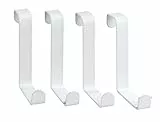 WENKO Türgarderobenhaken Weiß matt 4er Set, Türgarderobe 4 Haken 1.2 x 6 x 7.6 cm