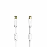 Hama Antennenkabel f. Coax Stecker - f. Coax fem, gold, 7,5 m, 100 dB