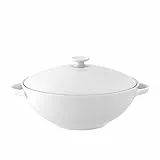 Villeroy & Boch - Anmut Terrine 1,5 L Weiß, Spülmaschinenfest, Mikrowellensicher, Terrine mit Deckel, Serviergeschirr, Suppenterrine, Salatschüssel, Schüssel, Geschirr, Premium Bone Porzellan