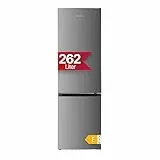 Amica Kühl‑Gefrier‑Kombination freistehend 180 x 55 x 56 cm 262 l 4-Sterne-Fach Gefrierfach unten Tür-Offen-Alarm LED‑Innenbeleuchtung AKG 3880 E – Kühl Gefrierkombination Edelstahloptik