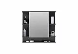 trendteam smart living - Tetis - Spiegelschrank - Graphit - 5 offene und 2 geschlossene Fächer - (BxHxT) 72 x 76 x 20 cm - Einlegeboden verstellbar auf 3 Höhen - Kratzfest